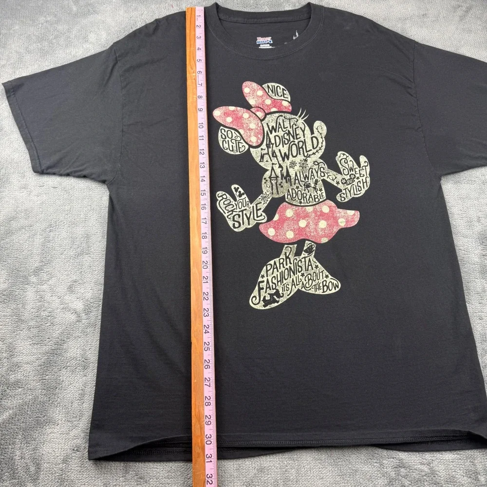 Disney Parks Minnie Mouse Graphic T-Shirt Black XL Hanes Beefy-T Walt Disney Wor - Picture 5 of 6